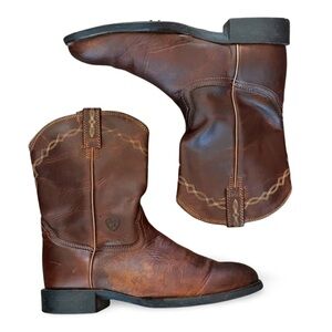 Ariat Brown Leather Western Pull-On Boots